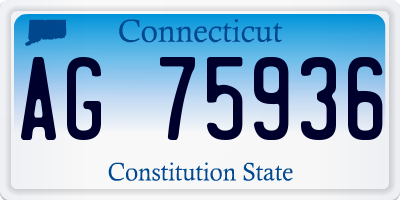 CT license plate AG75936