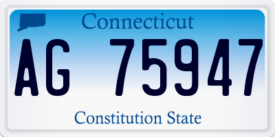 CT license plate AG75947