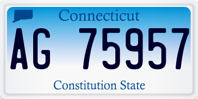 CT license plate AG75957