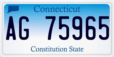 CT license plate AG75965
