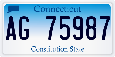 CT license plate AG75987