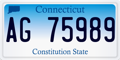 CT license plate AG75989