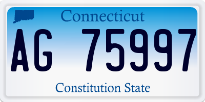 CT license plate AG75997