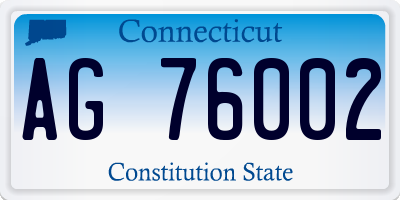 CT license plate AG76002