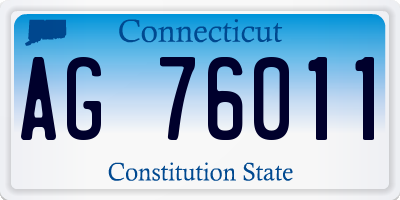 CT license plate AG76011