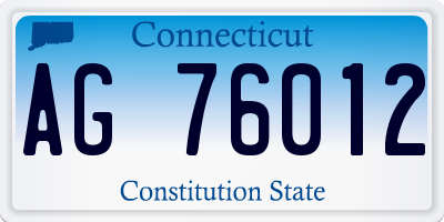 CT license plate AG76012