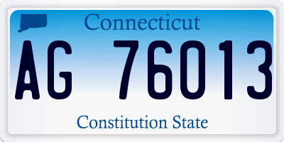 CT license plate AG76013