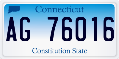 CT license plate AG76016