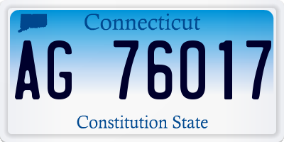 CT license plate AG76017