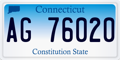 CT license plate AG76020