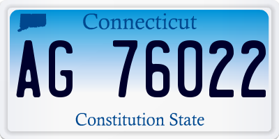 CT license plate AG76022