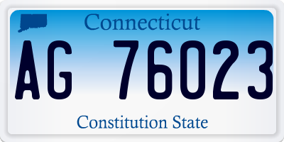 CT license plate AG76023