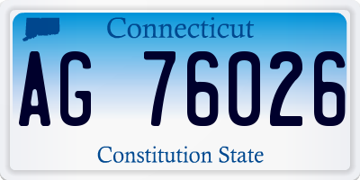 CT license plate AG76026