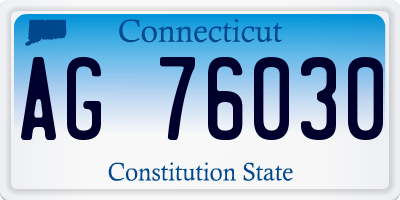 CT license plate AG76030
