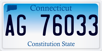CT license plate AG76033