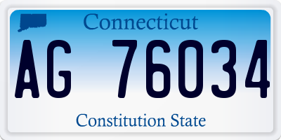 CT license plate AG76034