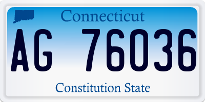 CT license plate AG76036
