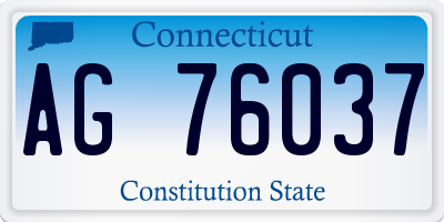 CT license plate AG76037