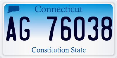 CT license plate AG76038
