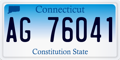 CT license plate AG76041