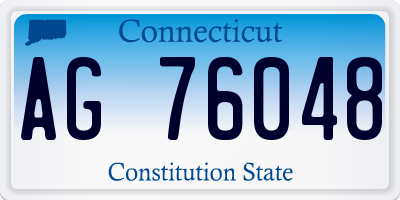 CT license plate AG76048