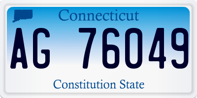CT license plate AG76049