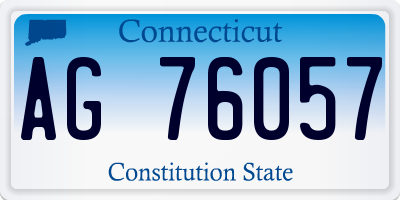CT license plate AG76057