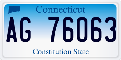 CT license plate AG76063