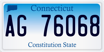 CT license plate AG76068