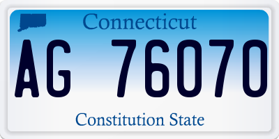 CT license plate AG76070