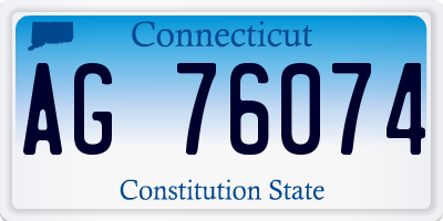 CT license plate AG76074