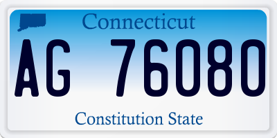 CT license plate AG76080