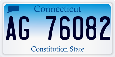 CT license plate AG76082