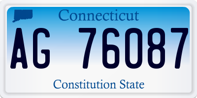 CT license plate AG76087