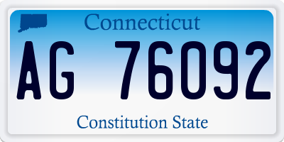 CT license plate AG76092