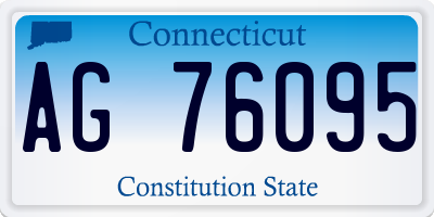 CT license plate AG76095