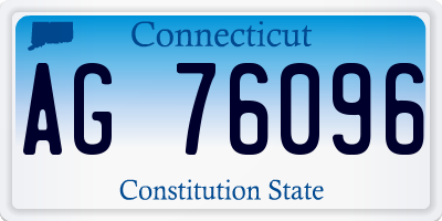 CT license plate AG76096