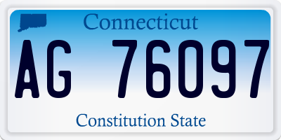 CT license plate AG76097