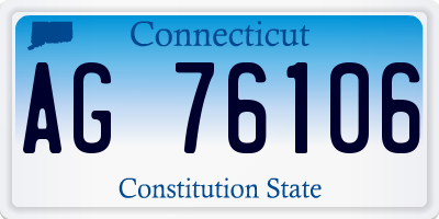 CT license plate AG76106