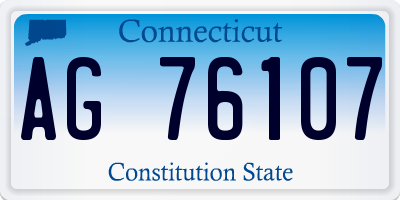 CT license plate AG76107