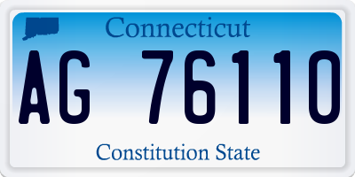 CT license plate AG76110
