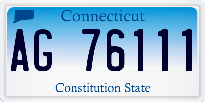 CT license plate AG76111