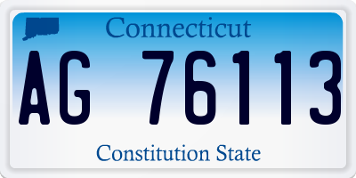 CT license plate AG76113