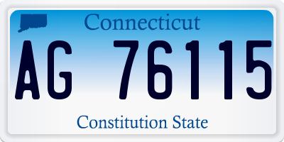 CT license plate AG76115