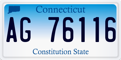 CT license plate AG76116