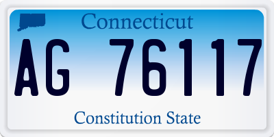 CT license plate AG76117