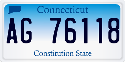 CT license plate AG76118