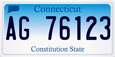 CT license plate AG76123