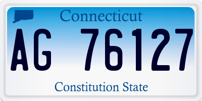 CT license plate AG76127