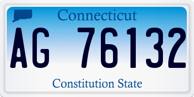 CT license plate AG76132